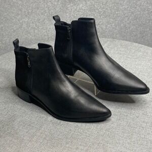 Fabianelli Italian Leather Suede Pointed Toe Boots Booties Black Western Sz‎ 11